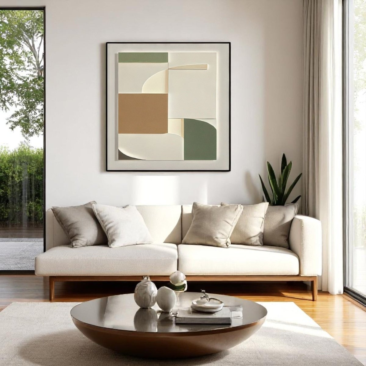 Abstract Textured Block Composition Wall Decor (60 x 60 CM)