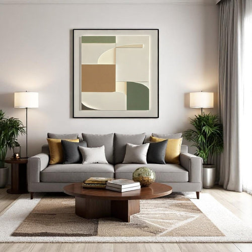 Abstract Textured Block Composition Wall Decor (60 x 60 CM)