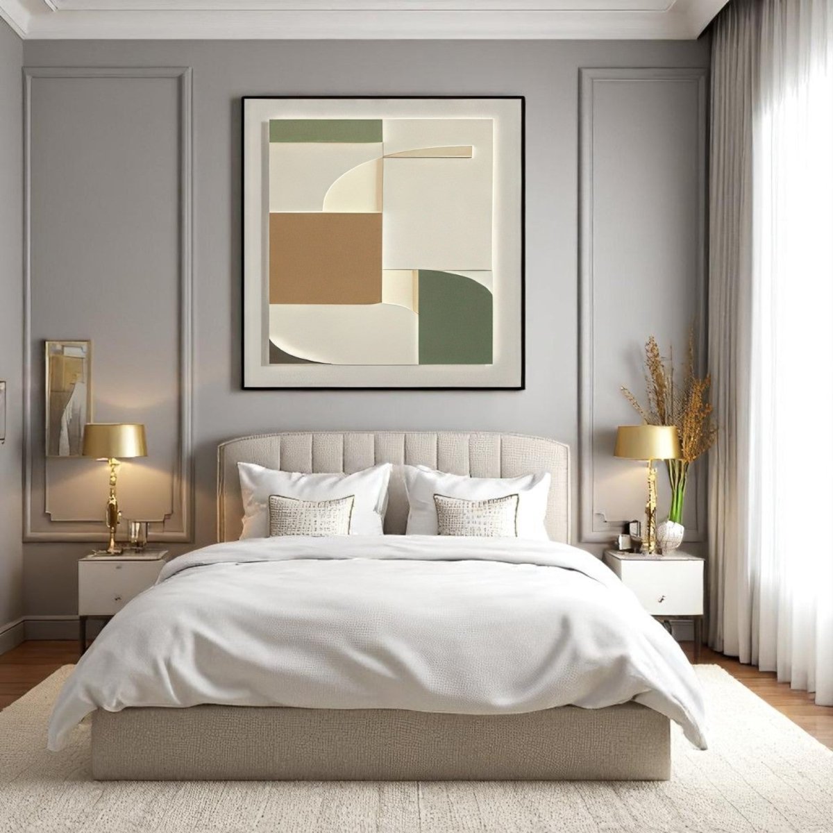 Abstract Textured Block Composition Wall Decor (60 x 60 CM)