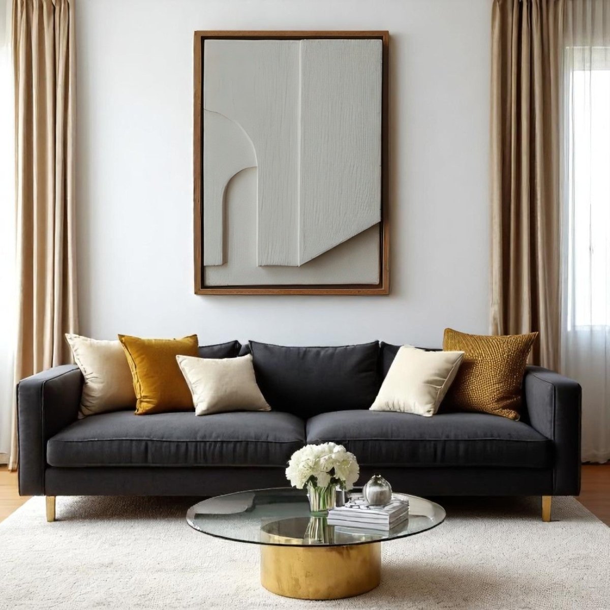 Abstract White Form Study Wall Decor (60 x 90 CM)