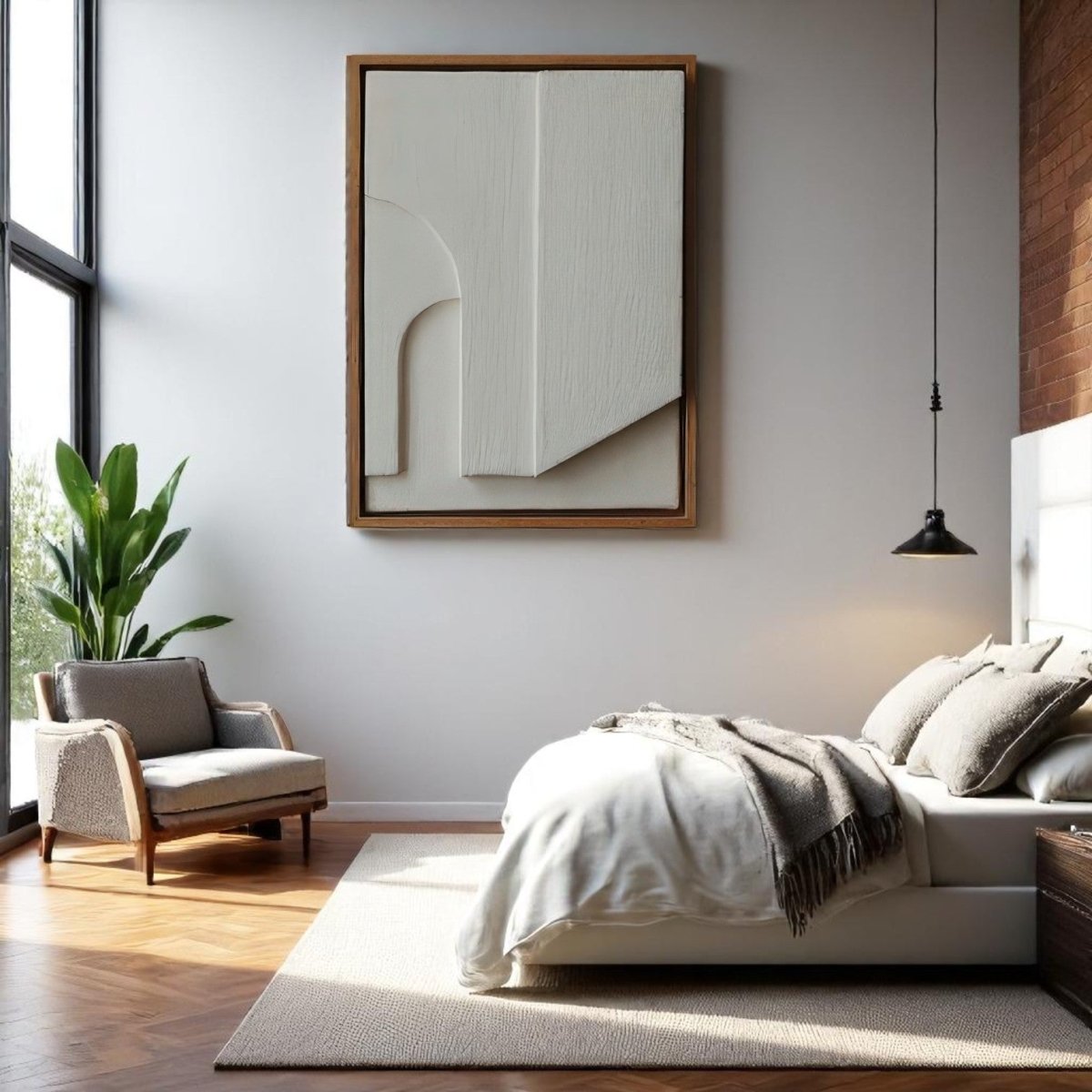 Abstract White Form Study Wall Decor (60 x 90 CM)