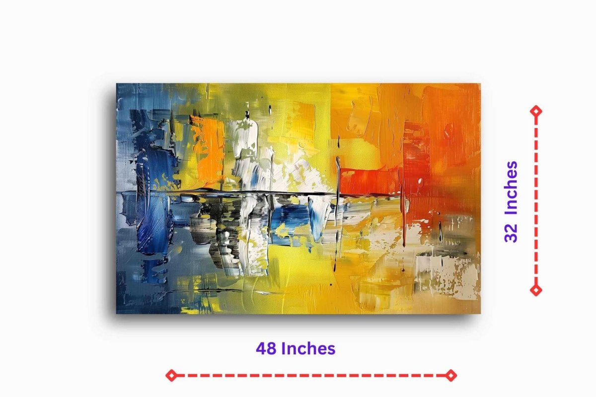 Abstract:Azure Intersection Canvas Wall Painting (36 x 24 Inches)