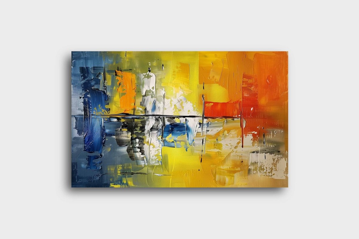 Abstract:Azure Intersection Canvas Wall Painting (36 x 24 Inches)