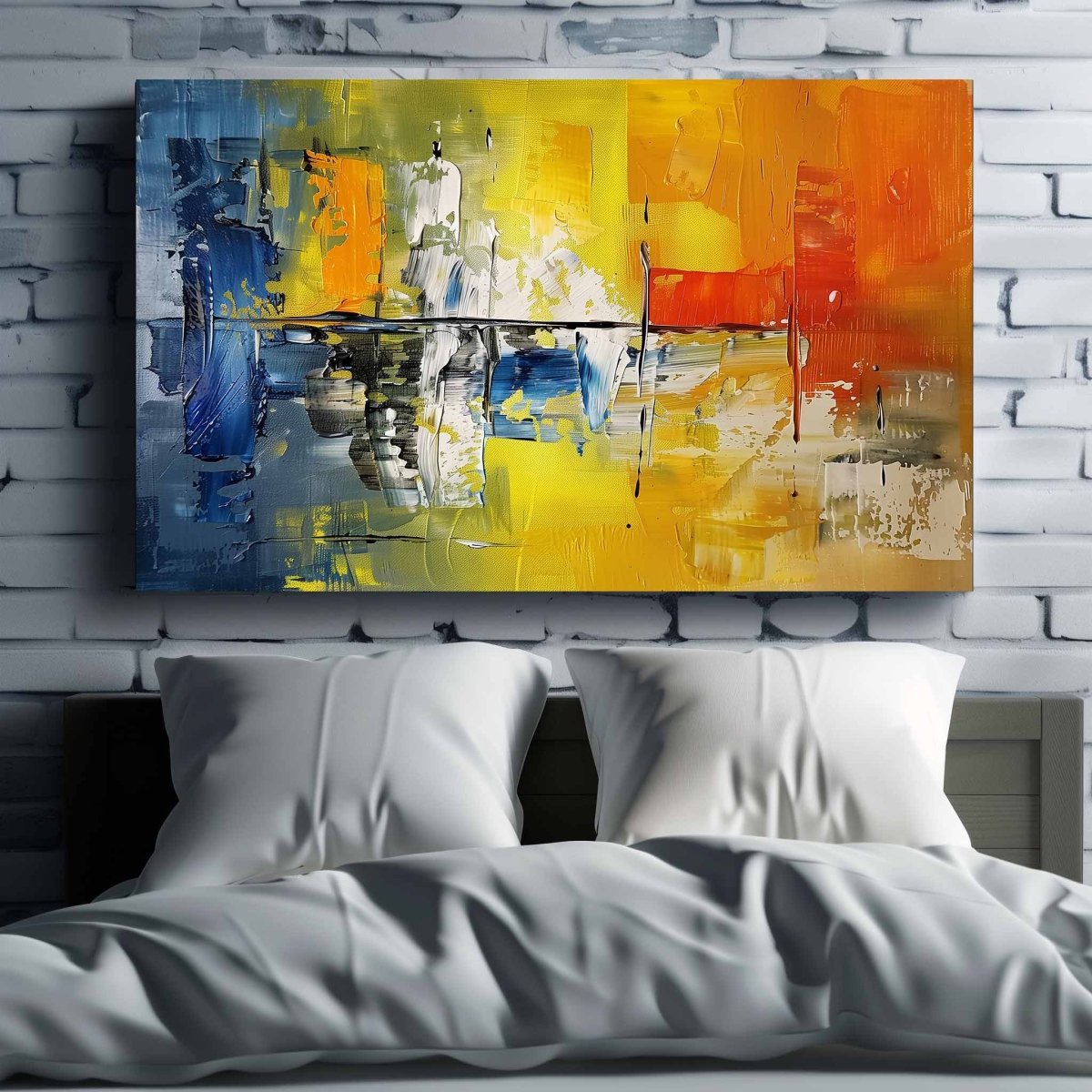 Abstract:Azure Intersection Canvas Wall Painting (36 x 24 Inches)