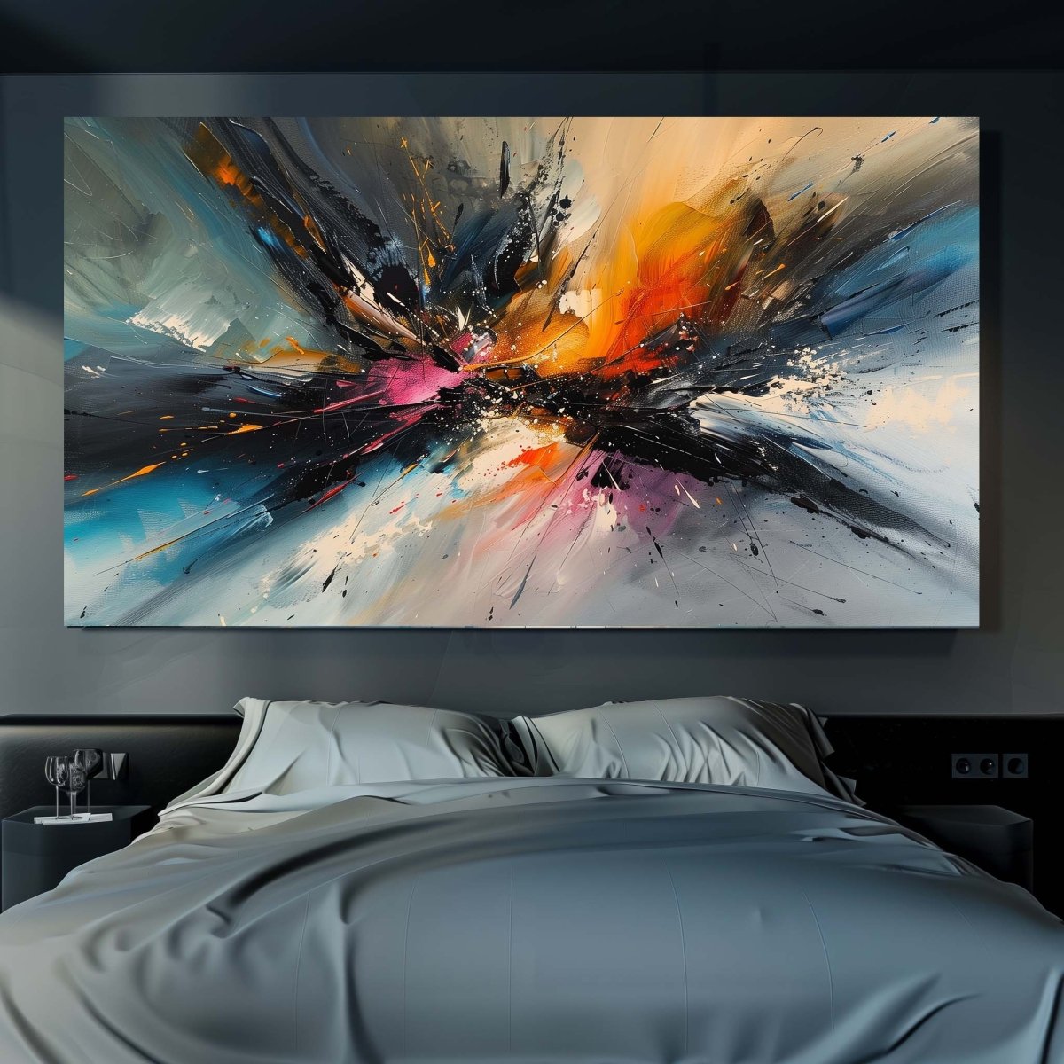 Abstract:The Night Bloom Canvas Wall Painting (36 x 24 Inches)