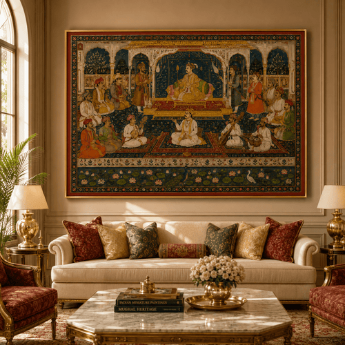Akbar: The Court of Sangeet Samrat Tansen (36 x 24 Inches)