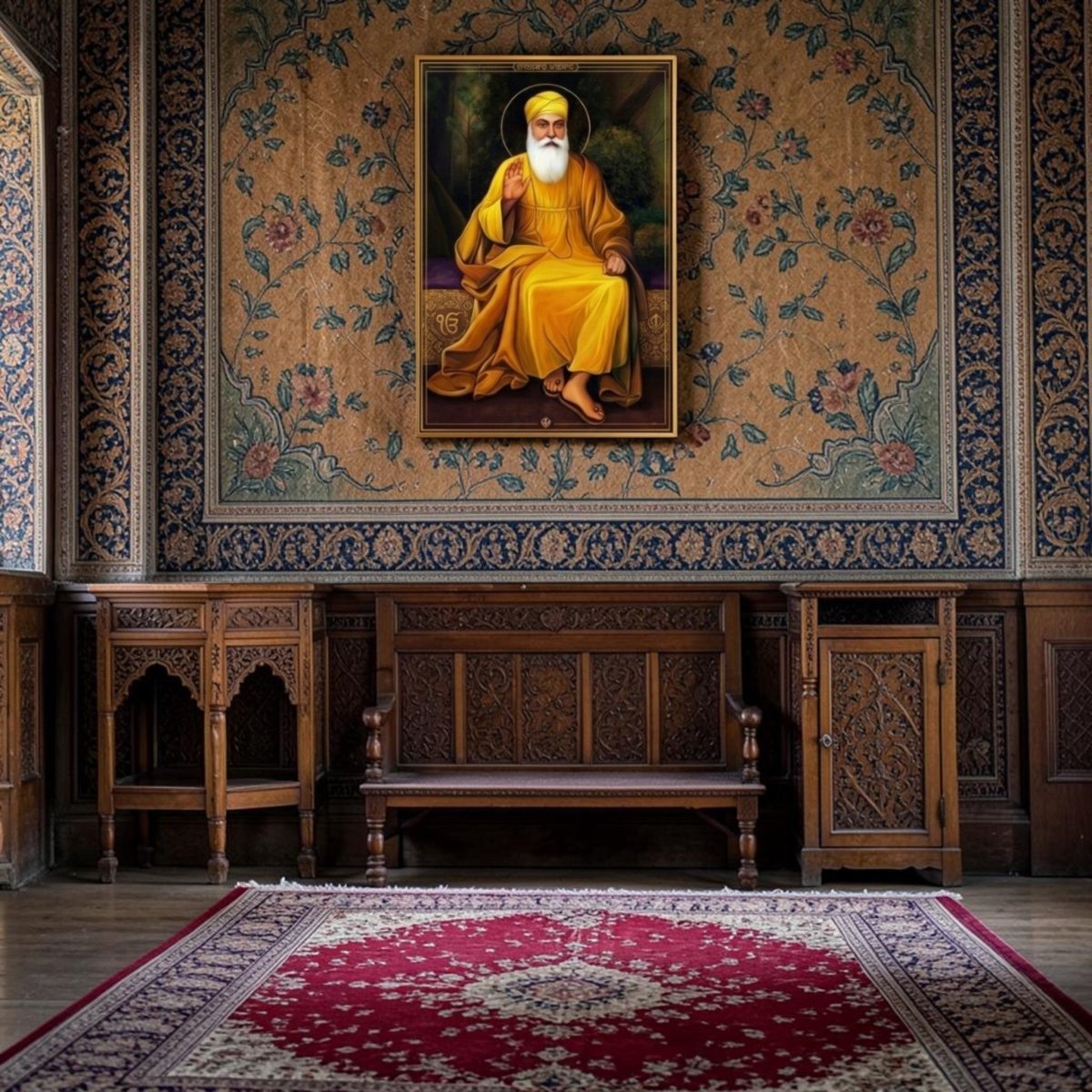 Anand Karaj Decor: Eternal Peace Guru Nanak Sketch (24 x 36 Inches)