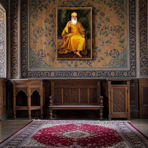 Anand Karaj Decor: Eternal Peace Guru Nanak Sketch (24 x 36 Inches)