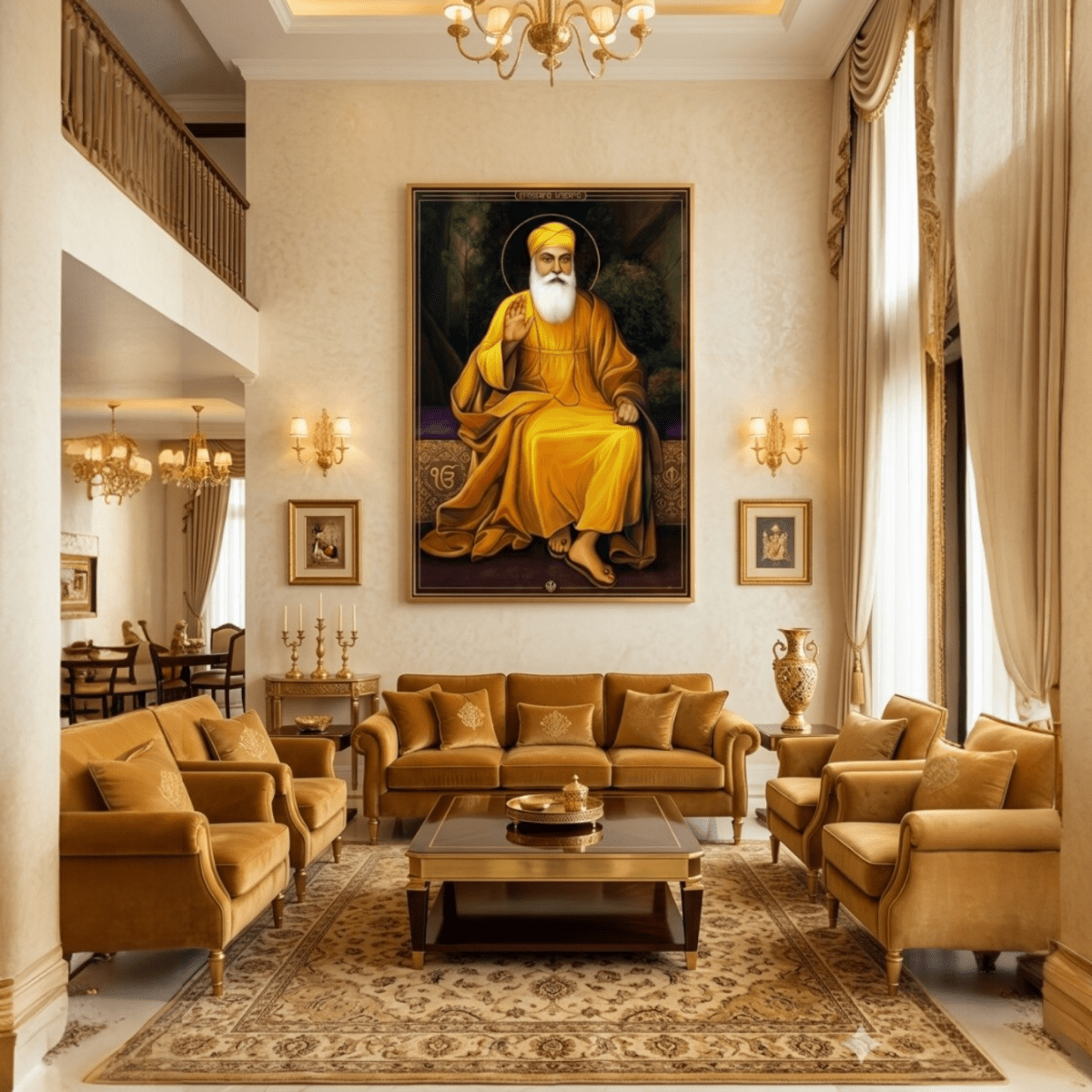 Anand Karaj Decor: Eternal Peace Guru Nanak Sketch (24 x 36 Inches)