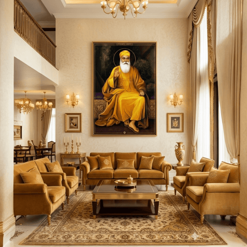 Anand Karaj Decor: Eternal Peace Guru Nanak Sketch (24 x 36 Inches)