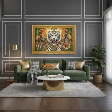 Ananta Puli: The Eternal Guardian of the Golden Kovil (36 x 24 Inches)