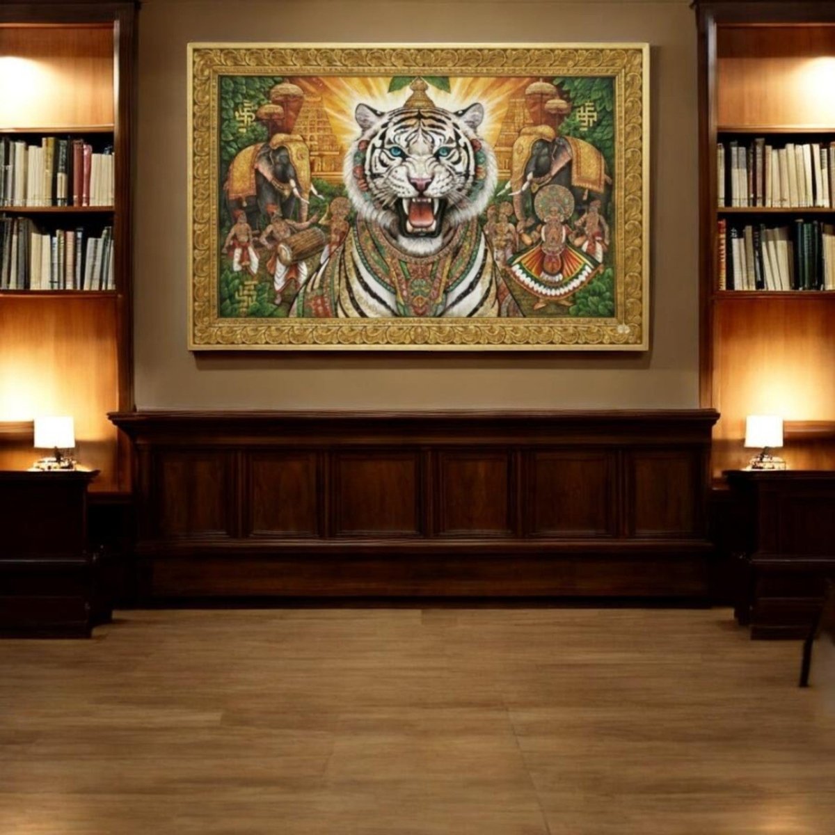 Ananta Puli: The Eternal Guardian of the Golden Kovil (36 x 24 Inches)