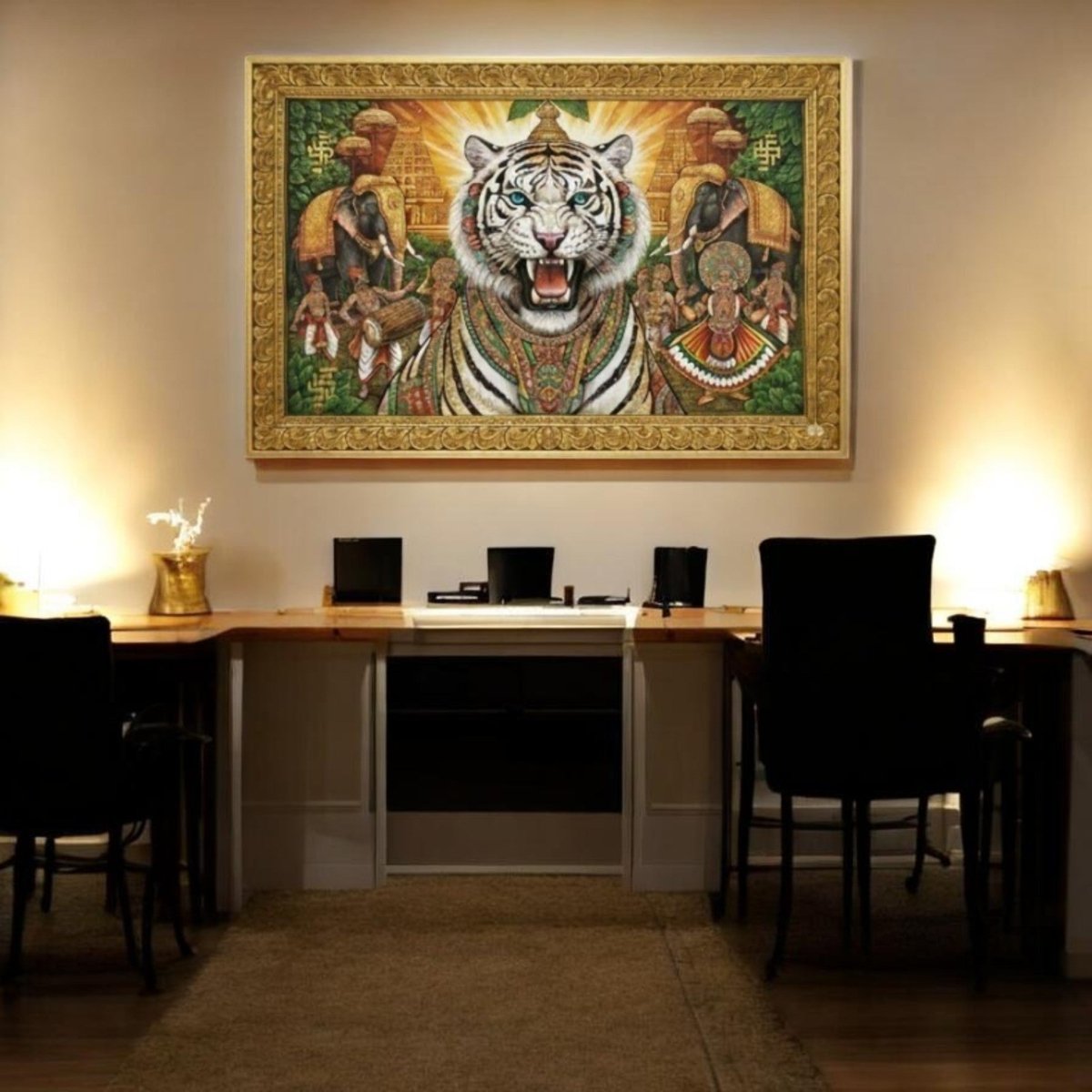 Ananta Puli: The Eternal Guardian of the Golden Kovil (36 x 24 Inches)