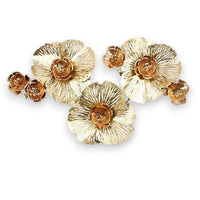 Thumbnail for Antiqued Gold Floral Wall Sculpture (125 x 78 cm)