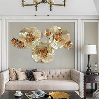 Thumbnail for Antiqued Gold Floral Wall Sculpture (125 x 78 cm)