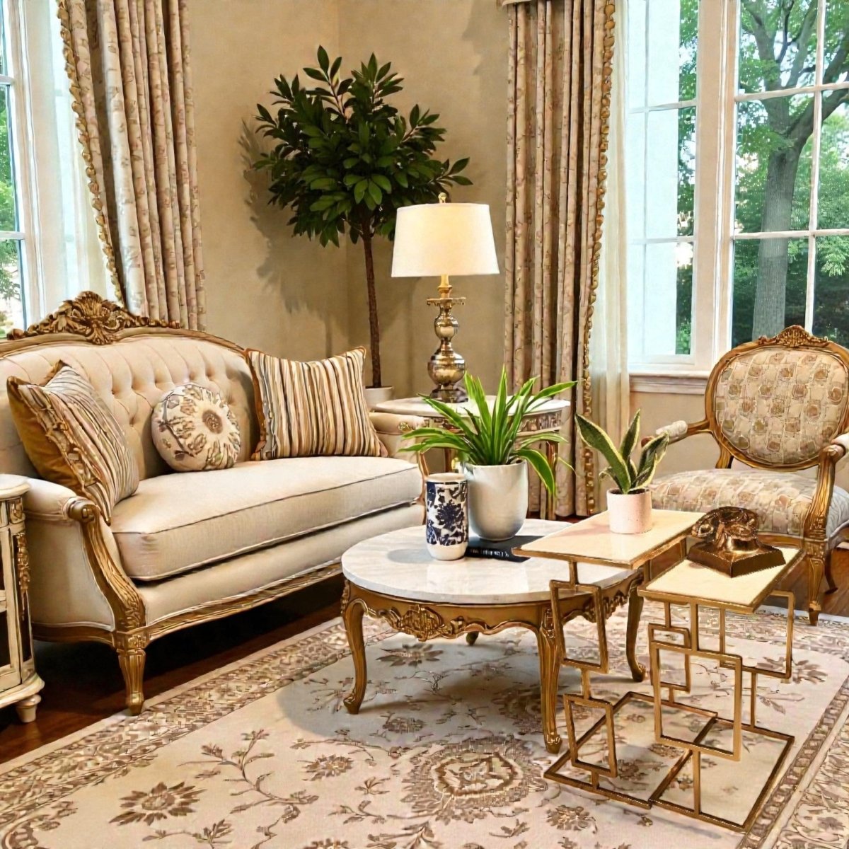 Apollo Faux Marble Nesting C - Table (set of 2)