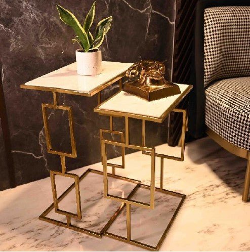 Apollo Faux Marble Nesting C - Table (set of 2)
