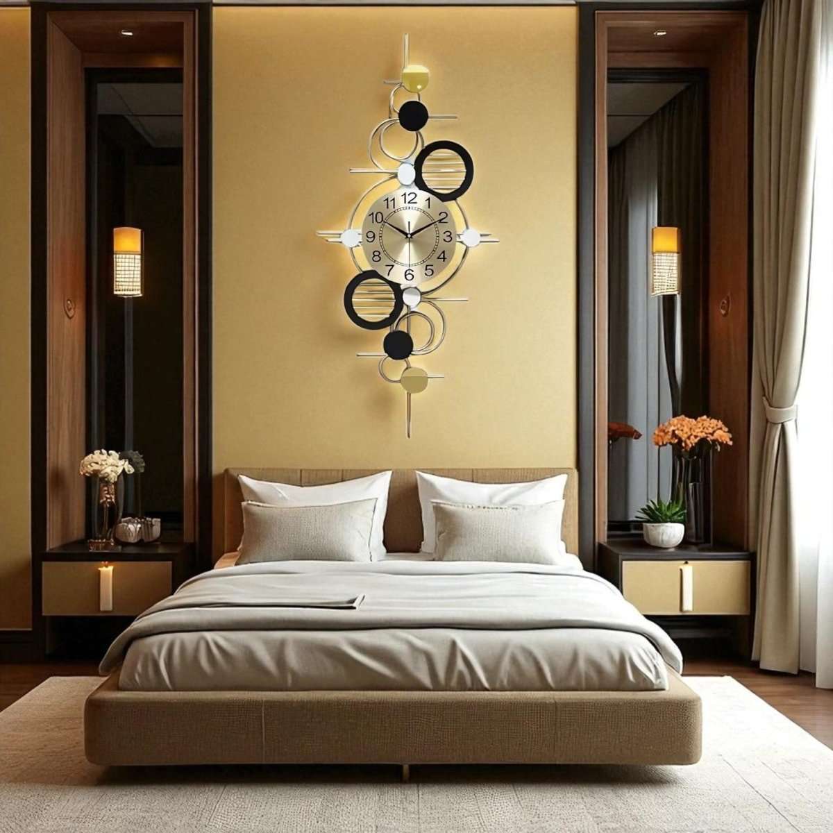 Architectural Deco Wall Clock (36 x 18 Inches)