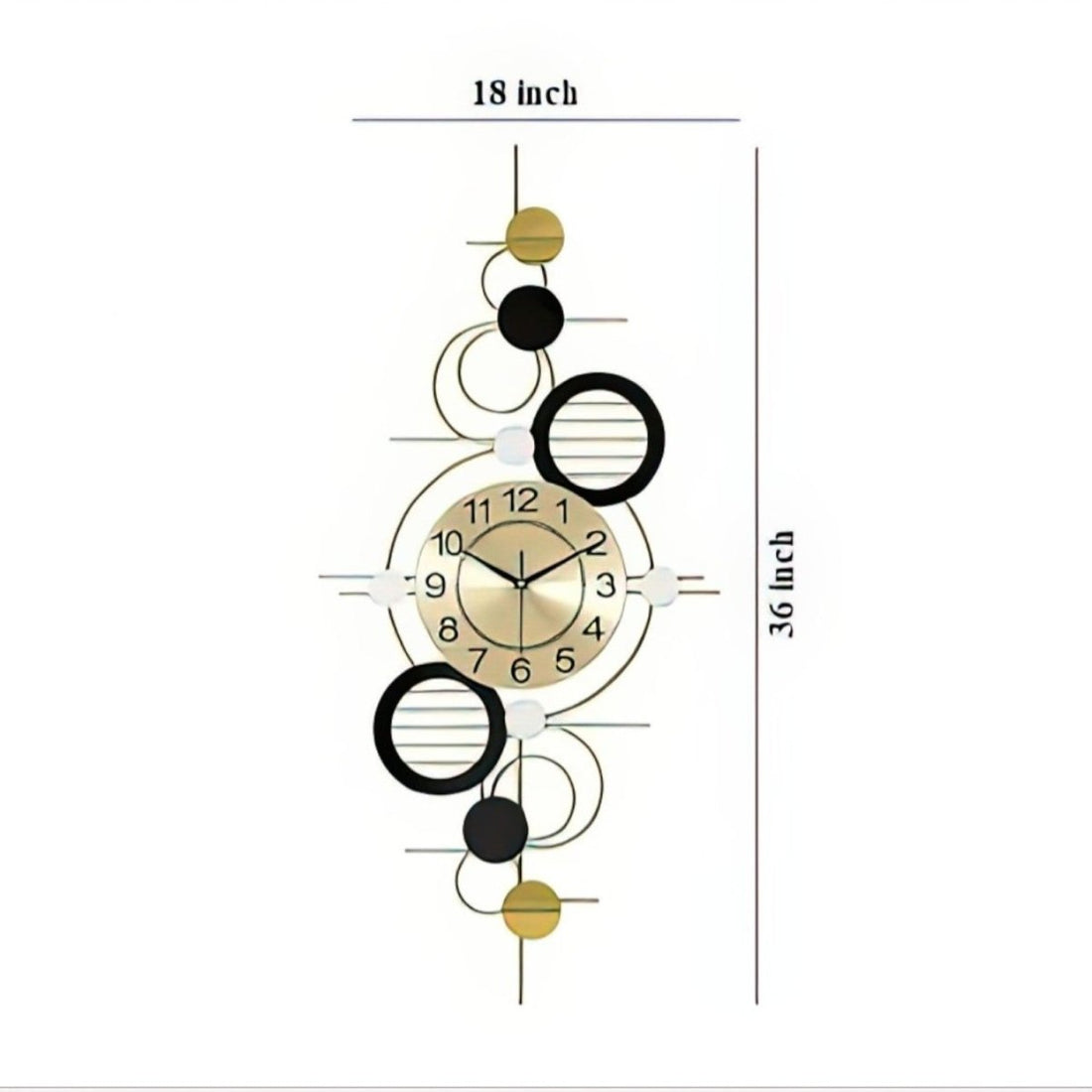 Architectural Deco Wall Clock (36 x 18 Inches)