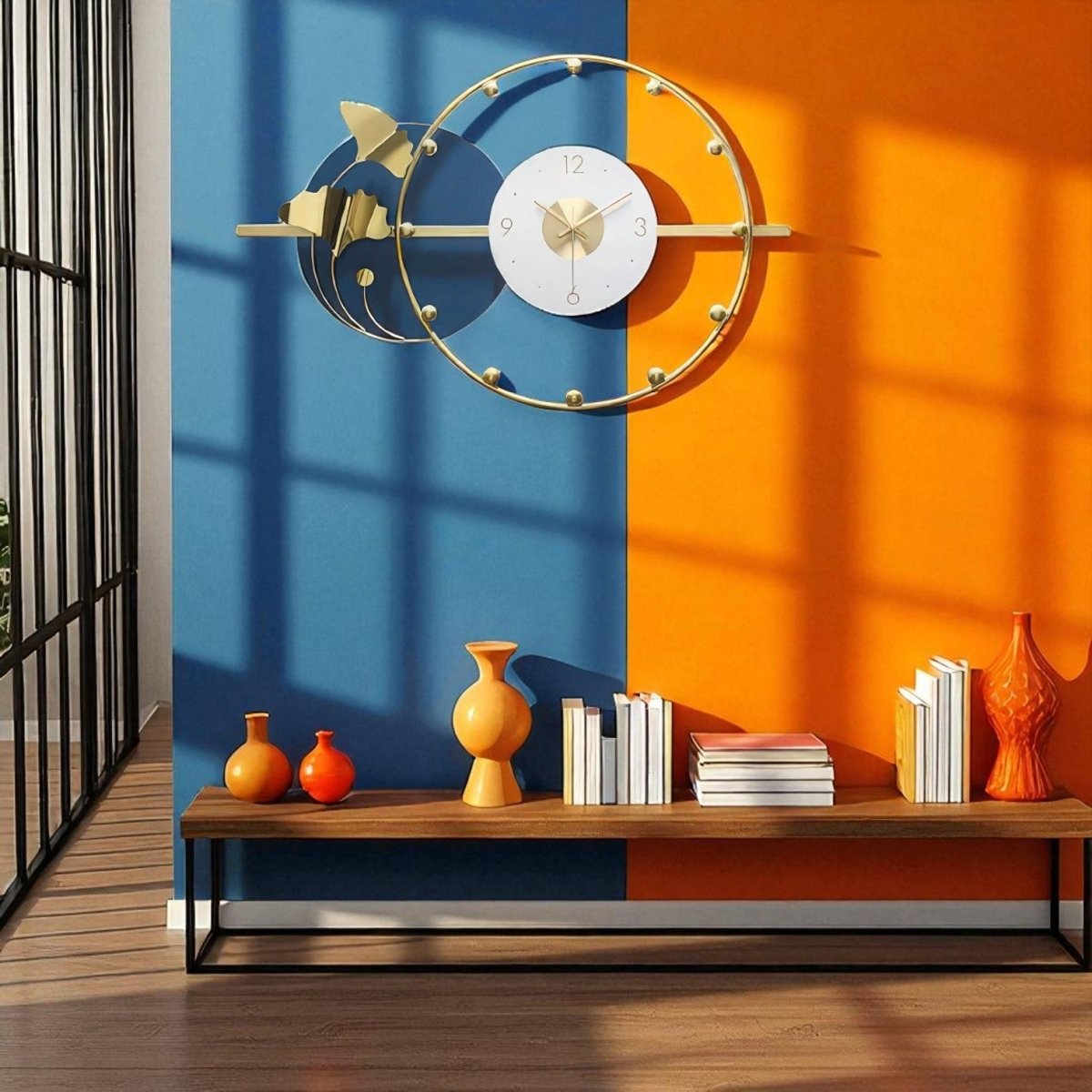 Azure Horizon Wall Clock (28.3 x 18.5 Inches)
