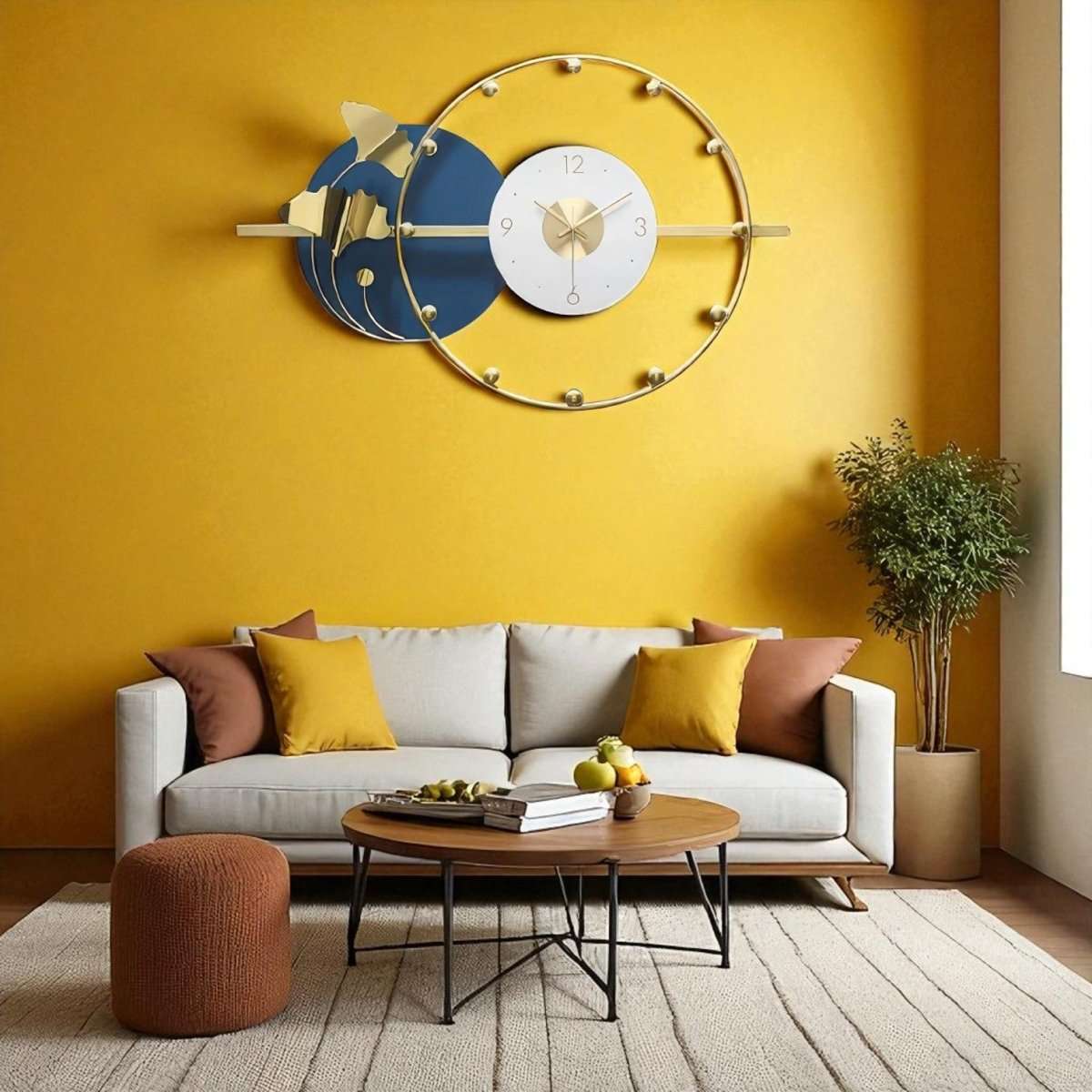 Azure Horizon Wall Clock (28.3 x 18.5 Inches)