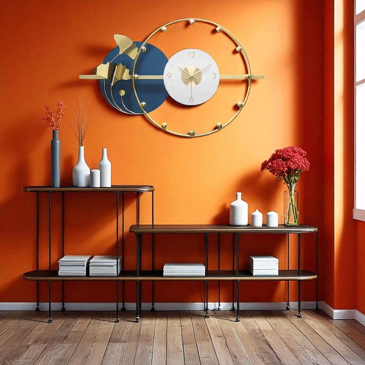 Azure Horizon Wall Clock (28.3 x 18.5 Inches)