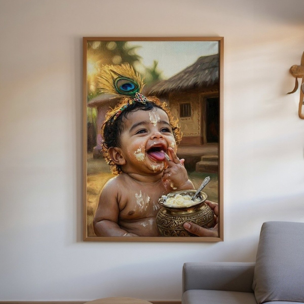 Bal Krishna: Natkhat Nand - Lala: Makhan - Chor (24 x 36 Inches)