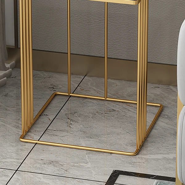 Black and Gold Marble Top Side Table