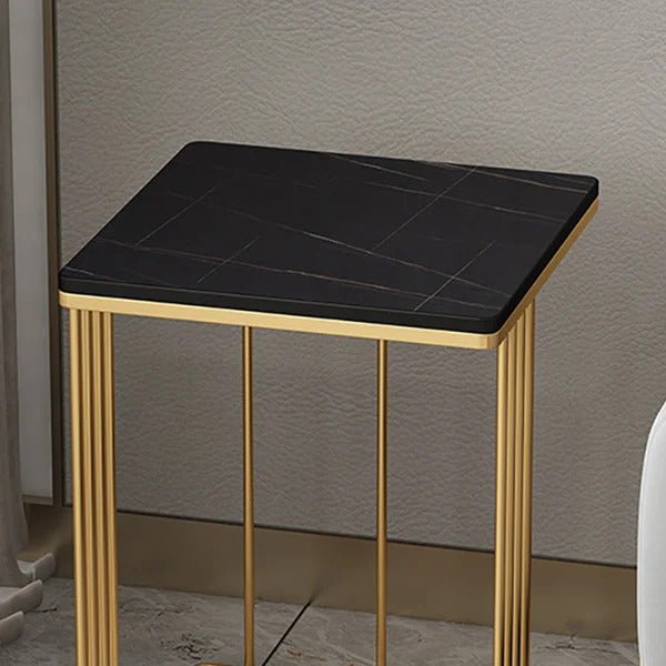 Black and Gold Marble Top Side Table