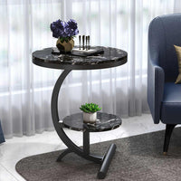 Thumbnail for Black Marble Side Table and Chessboard Decor