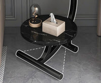 Thumbnail for Black Marble Side Table and Chessboard Decor