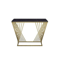 Thumbnail for Black Marble Top Console Table with Gold Metal Frame