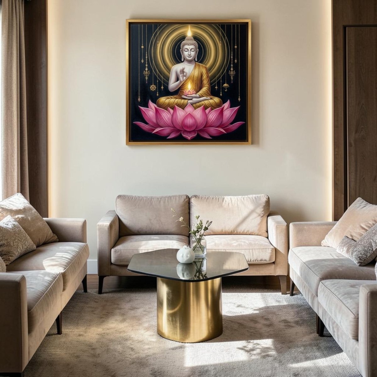 Bodhi Deepam: Shwetambara Buddha (36 x 36 Inches)