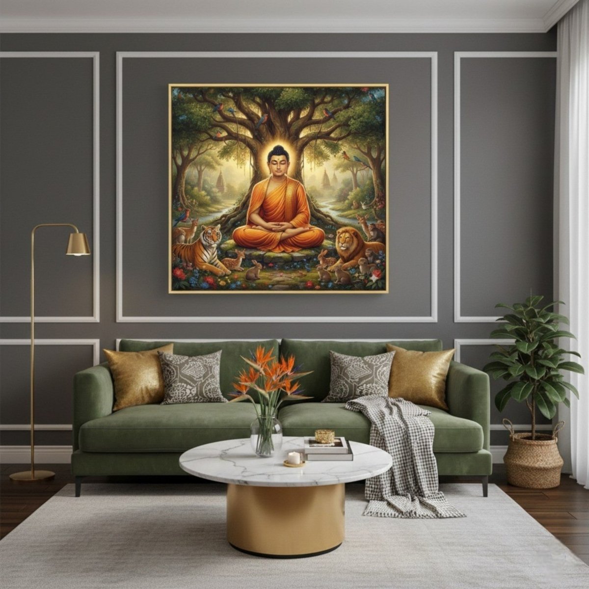 Buddha: Shanti Bodhi: The Eternal Peace of the Enlightened Soul ( 36 x 36 Inches )
