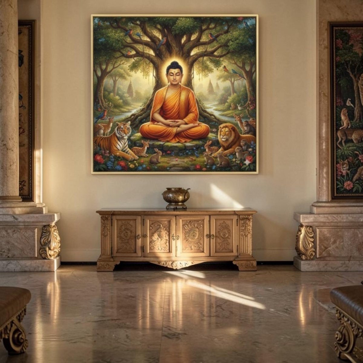 Buddha: Shanti Bodhi: The Eternal Peace of the Enlightened Soul ( 36 x 36 Inches )