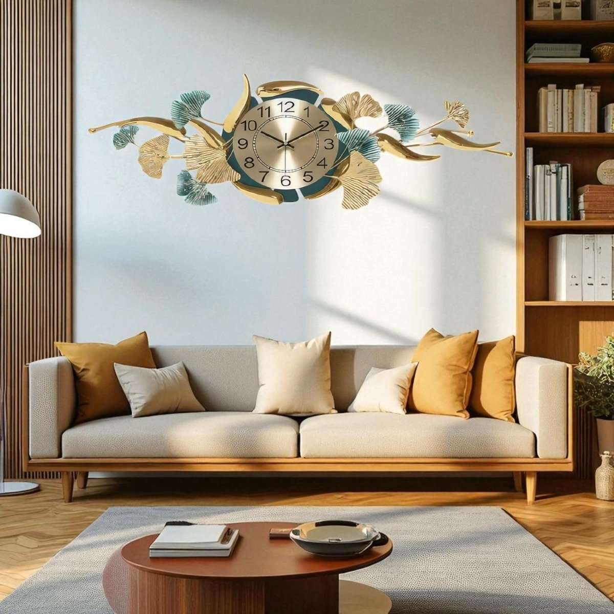 Celestial Ginkgo Timekeeper Wall Clock (43 x 15 Inches)