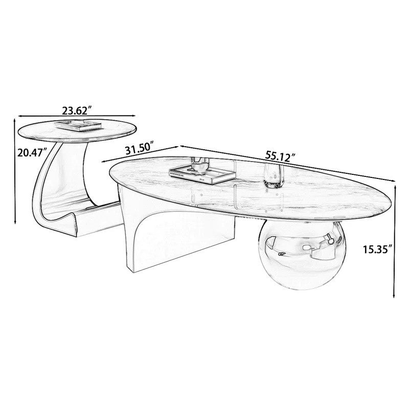 Centre Table:The Serpentine Marble Tables