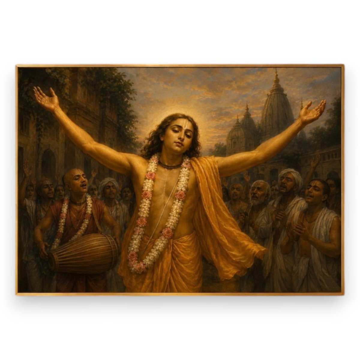 Chaitanya Mahaprabhu:Gauranga Prematarangini (The River of Golden Divine Love) (36 x 24 Inches)