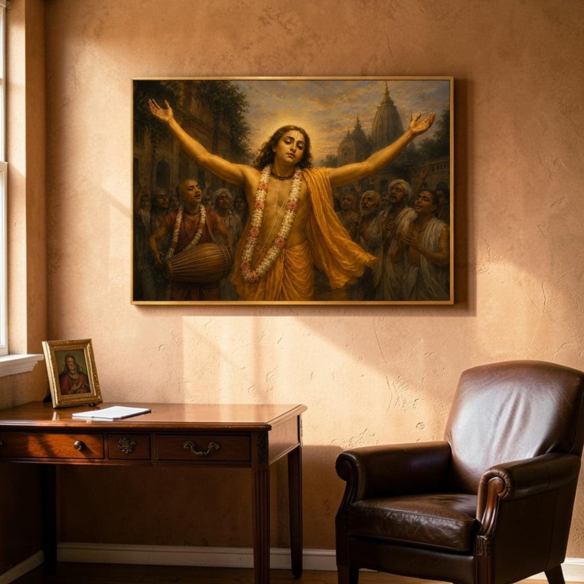 Chaitanya Mahaprabhu:Gauranga Prematarangini (The River of Golden Divine Love) (36 x 24 Inches)
