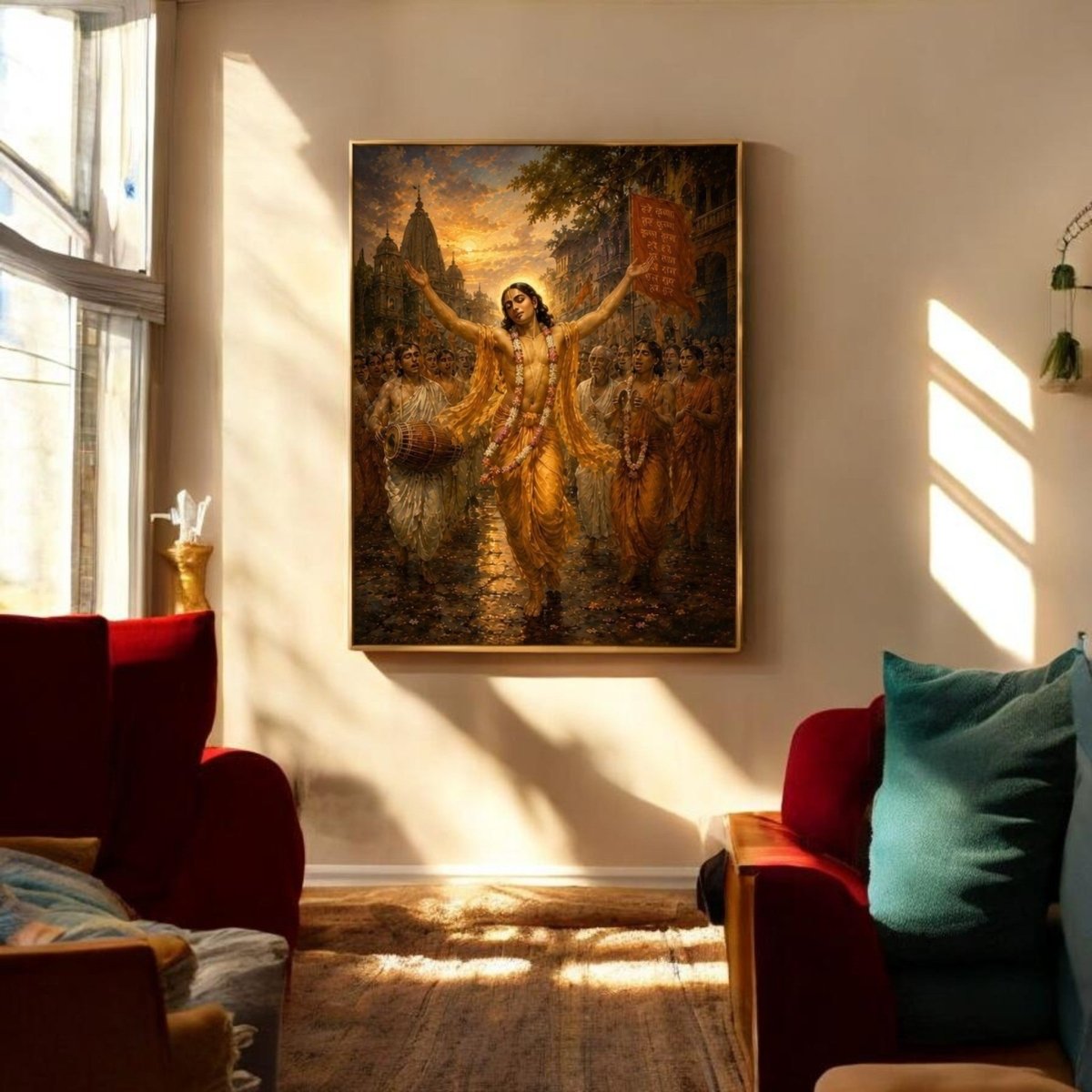 Chaitanya Mahaprabhu:Nadiya’s Golden Dawn:The Rhythm of Devotion (24 x 36 Inches)