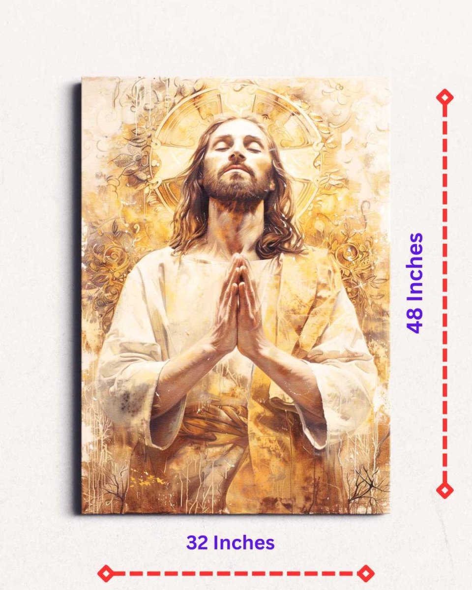 Christ Reaching for the Light Canvas Wall Painting (24 x 36 Inches)
