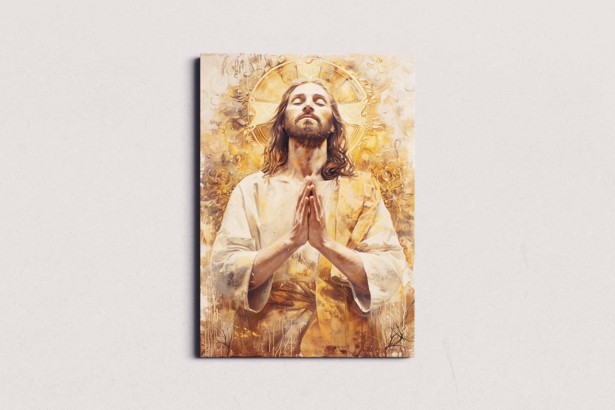 Christ Reaching for the Light Canvas Wall Painting (24 x 36 Inches)