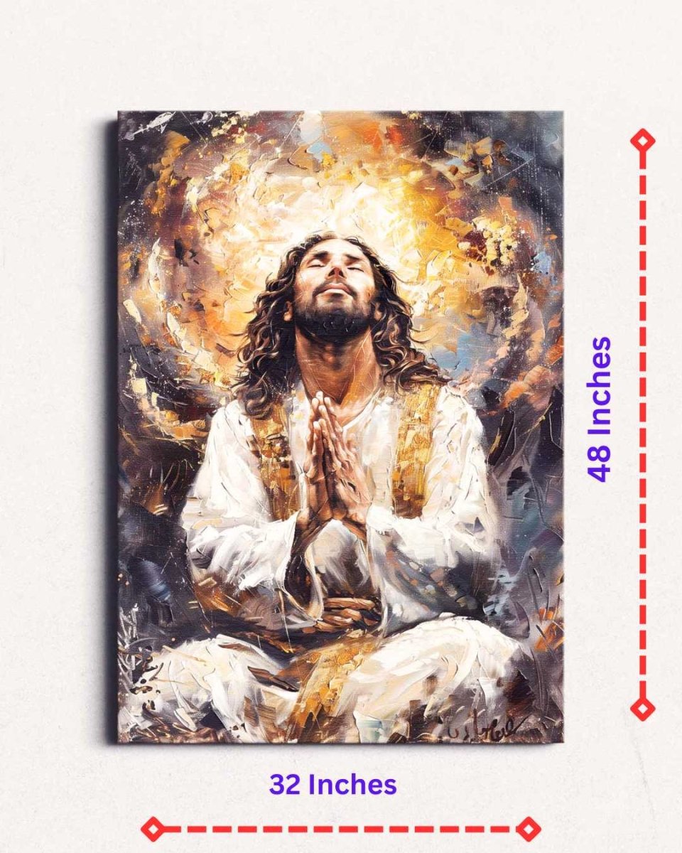 Christ:The Burdened Savior Canvas Wall Painting (24 x 36 Inches)