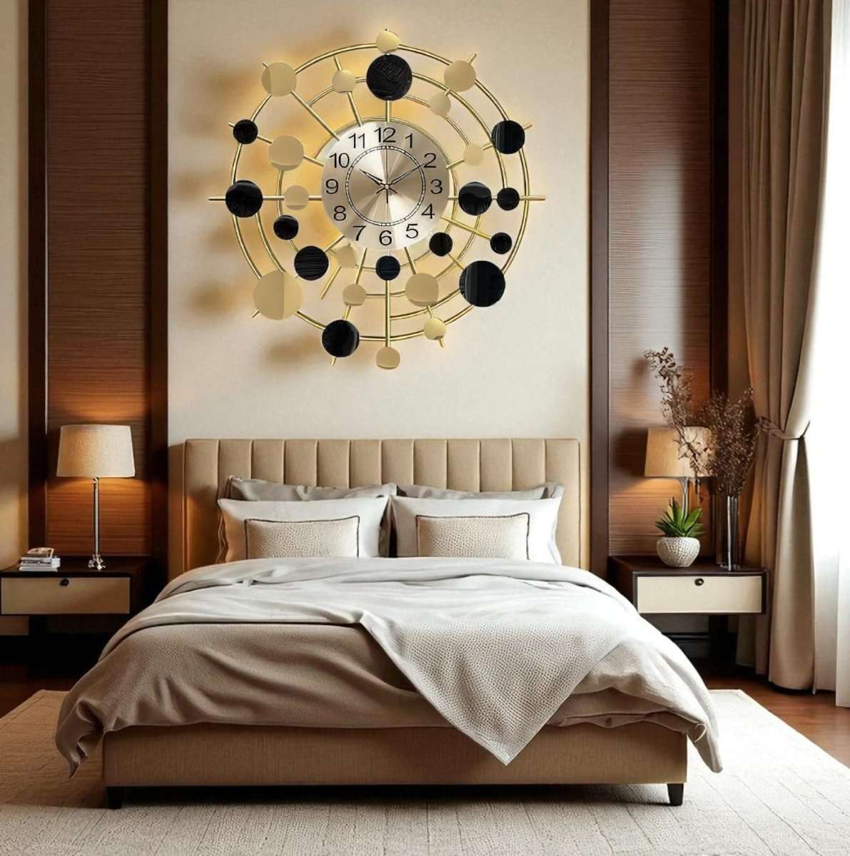 Contemporary Circular Wall Art with Metallic Accents (23.6 x 23.6 Inches)