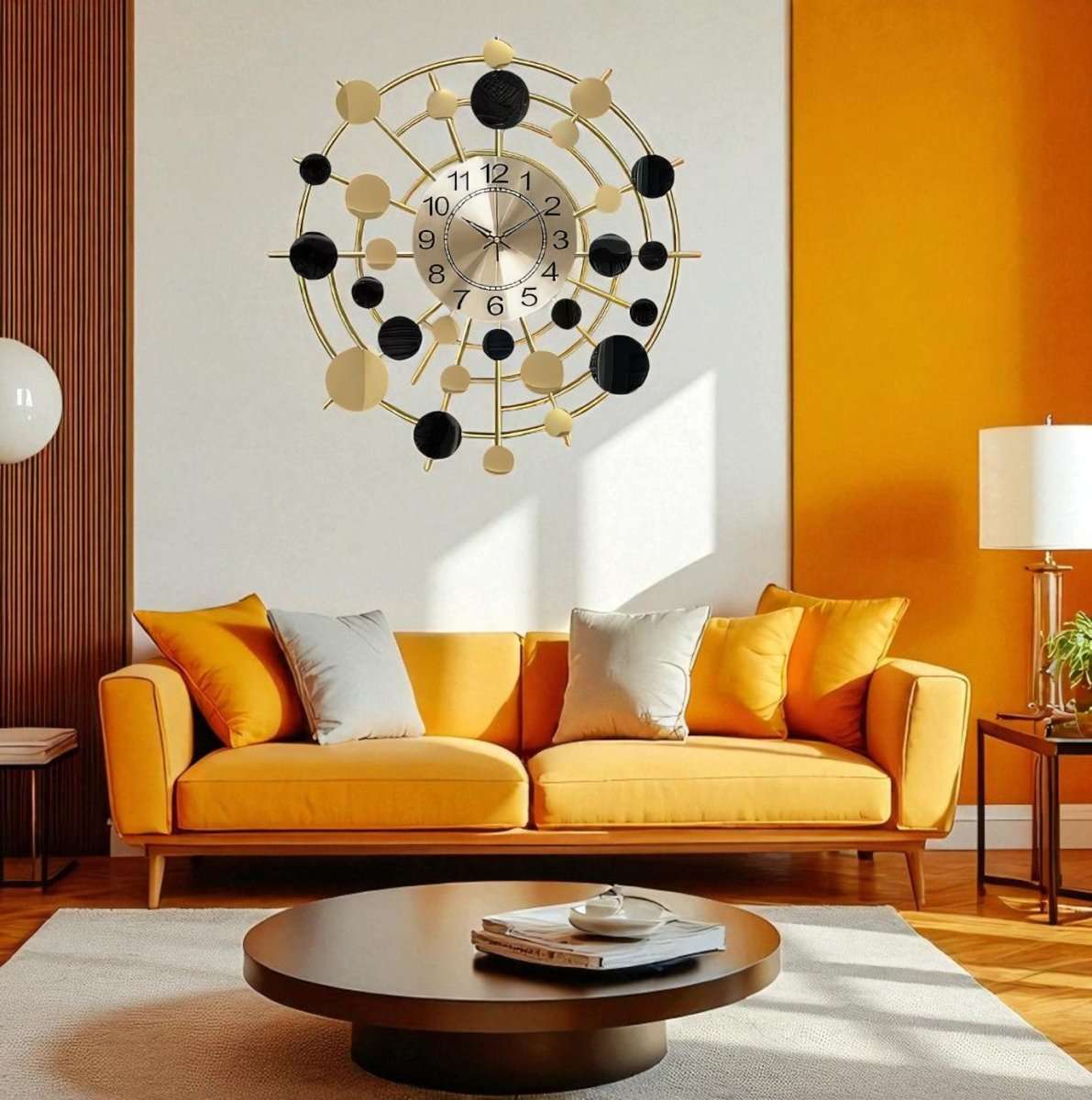 Contemporary Circular Wall Art with Metallic Accents (23.6 x 23.6 Inches)