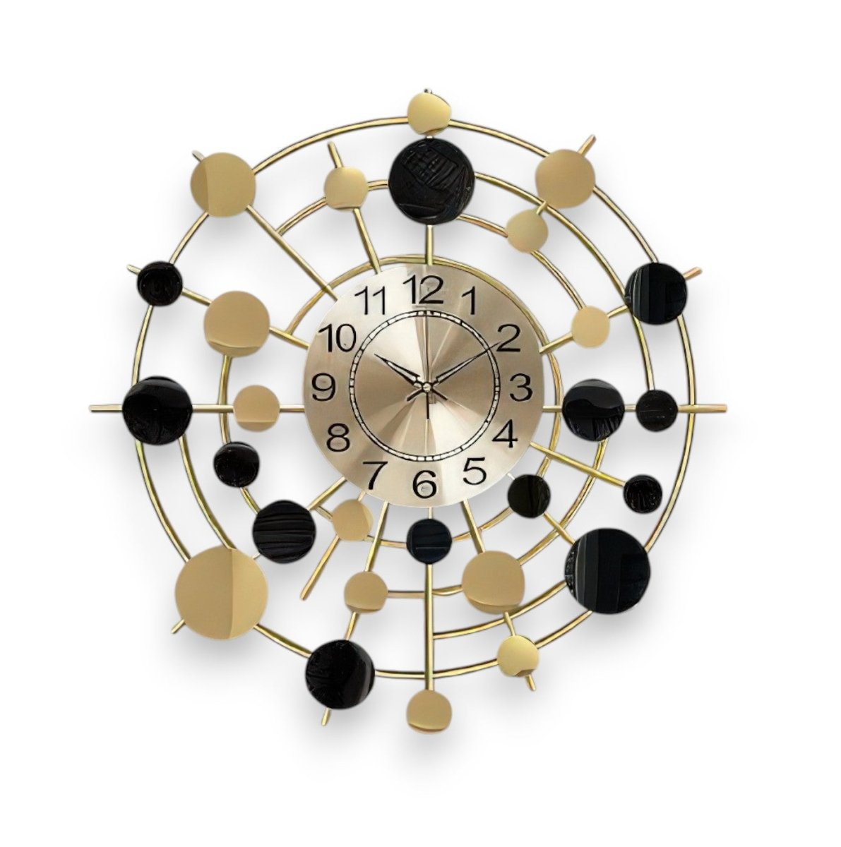 Contemporary Circular Wall Art with Metallic Accents (23.6 x 23.6 Inches)