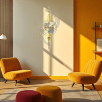 Thumbnail for Contemporary Gold Fanned Wall Sculpture (39.3 x 18.8 Inches)