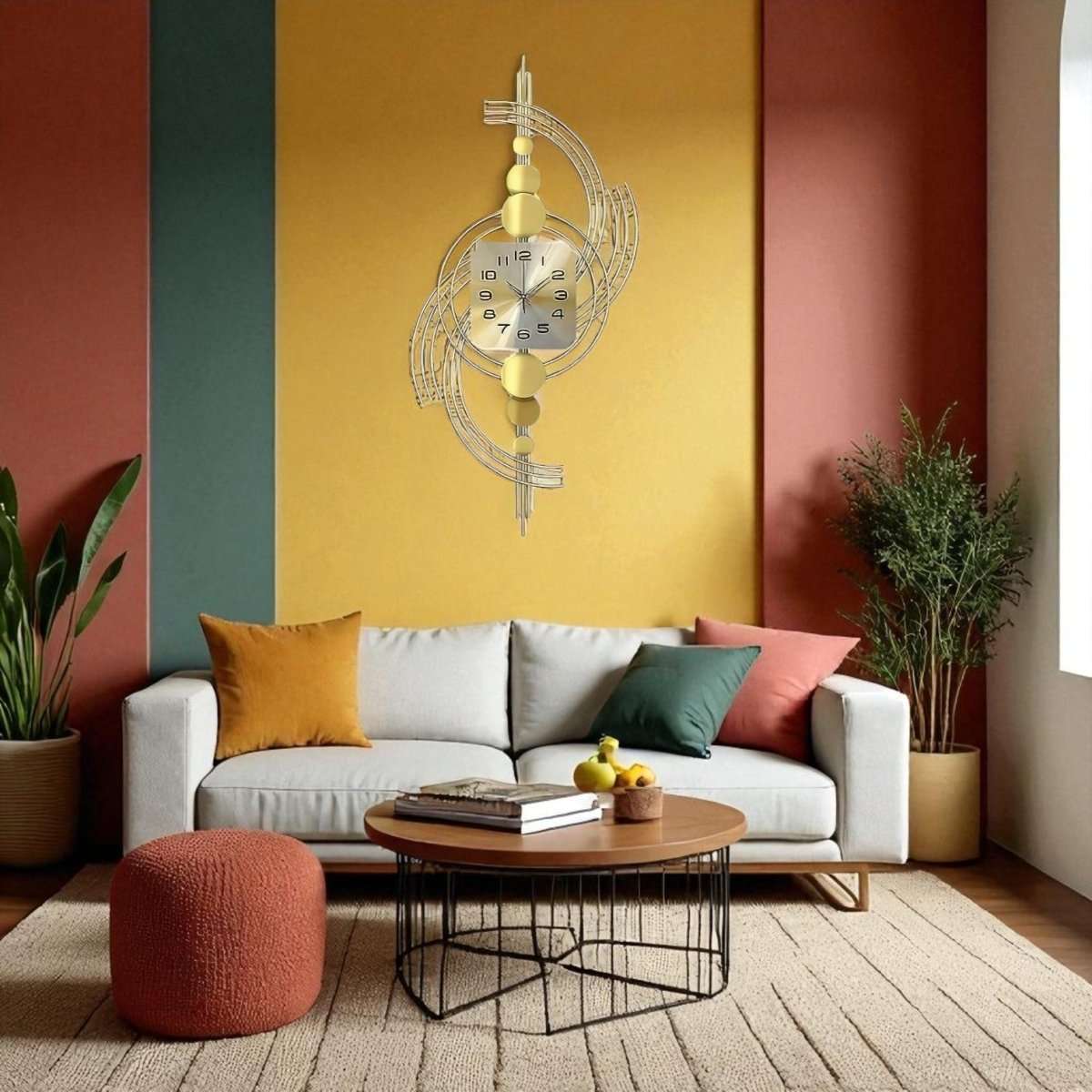 Contemporary Gold Fanned Wall Sculpture (39.3 x 18.8 Inches)