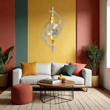 Contemporary Gold Fanned Wall Sculpture (39.3 x 18.8 Inches)