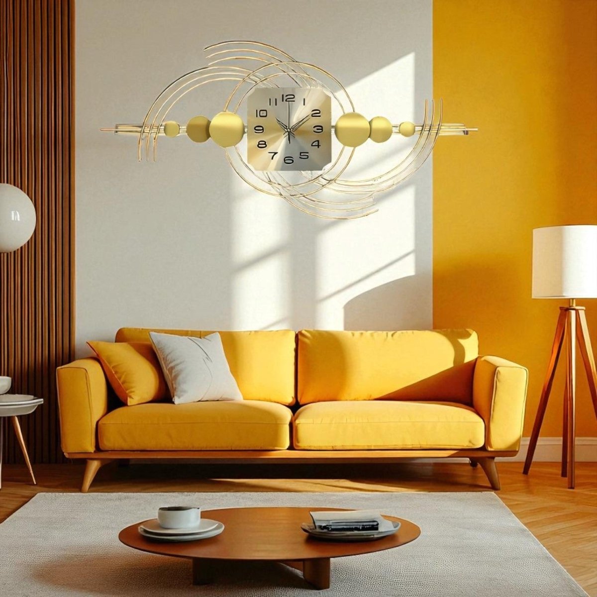 Contemporary Gold Fanned Wall Sculpture (Horizontal)